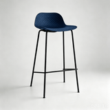 Modern Textured Polypropylene Bar Stool – Ergonomic Minimalist Counter Chair with Metal Frame - StoolTopia