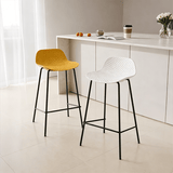 Modern Textured Polypropylene Bar Stool – Ergonomic Minimalist Counter Chair with Metal Frame - StoolTopia