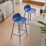Modern Textured Polypropylene Bar Stool – Ergonomic Minimalist Counter Chair with Metal Frame - StoolTopia