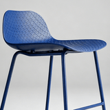 Modern Textured Polypropylene Bar Stool – Ergonomic Minimalist Counter Chair with Metal Frame - StoolTopia