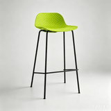 Modern Textured Polypropylene Bar Stool – Ergonomic Minimalist Counter Chair with Metal Frame - StoolTopia