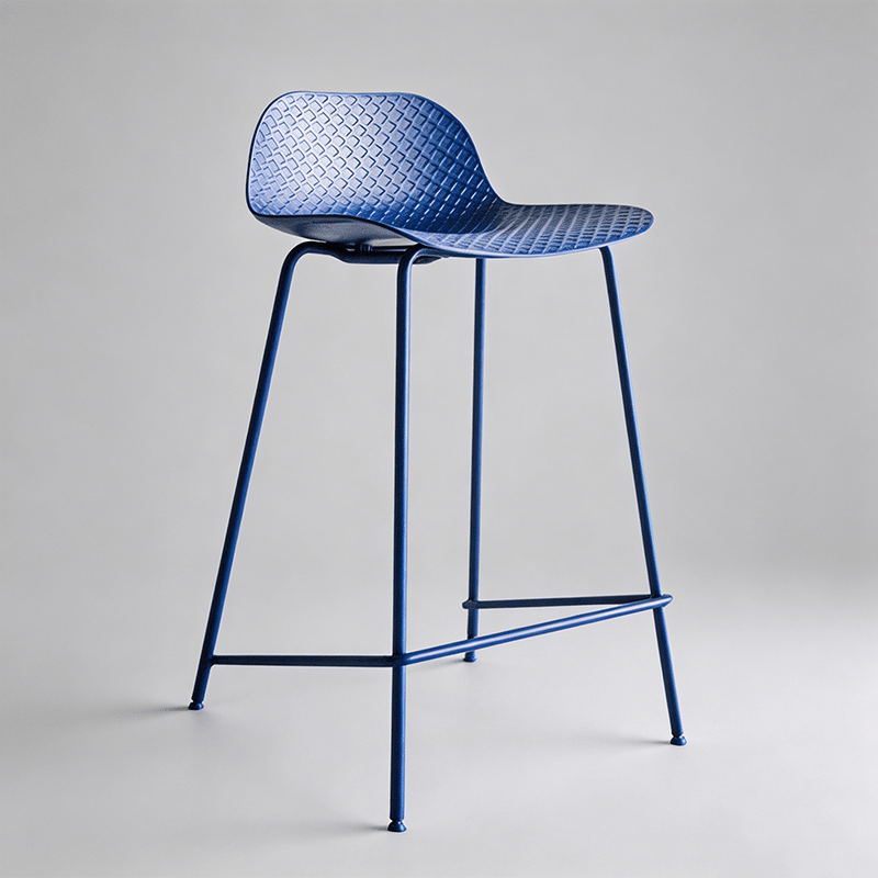 Modern Textured Polypropylene Bar Stool – Ergonomic Minimalist Counter ...