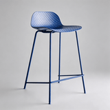 Modern Textured Polypropylene Bar Stool – Ergonomic Minimalist Counter Chair with Metal Frame - StoolTopia