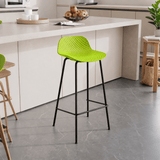 Modern Textured Polypropylene Bar Stool – Ergonomic Minimalist Counter Chair with Metal Frame - StoolTopia