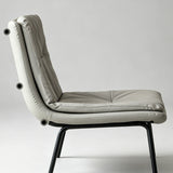 Modern Tufted Leather Bar Stool with Sleek Metal Frame for Stylish Interiors - StoolTopia