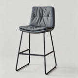 Modern Tufted Leather Bar Stool with Sleek Metal Frame for Stylish Interiors - StoolTopia