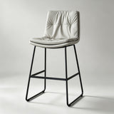 Modern Tufted Leather Bar Stool with Sleek Metal Frame for Stylish Interiors - StoolTopia