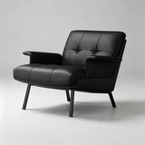 Modern Tufted Microfiber Leather Accent Chair with Arms - StoolTopia