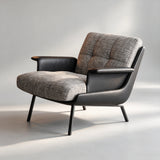 Modern Tufted Microfiber Leather Accent Chair with Arms - StoolTopia