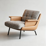 Modern Tufted Microfiber Leather Accent Chair with Arms - StoolTopia