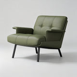 Modern Tufted Microfiber Leather Accent Chair with Arms - StoolTopia