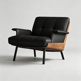 Modern Tufted Microfiber Leather Accent Chair with Arms - StoolTopia
