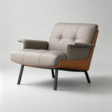 Modern Tufted Microfiber Leather Accent Chair with Arms - StoolTopia