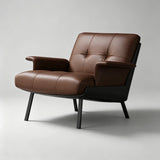 Modern Tufted Microfiber Leather Accent Chair with Arms - StoolTopia