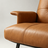 Modern Tufted Microfiber Leather Accent Chair with Arms - StoolTopia