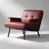 Modern Tufted Microfiber Leather Accent Chair with Arms - StoolTopia