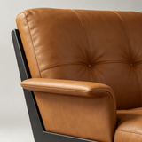 Modern Tufted Microfiber Leather Accent Chair with Arms - StoolTopia