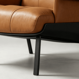 Modern Tufted Microfiber Leather Accent Chair with Arms - StoolTopia