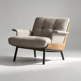 Modern Tufted Microfiber Leather Accent Chair with Arms - StoolTopia