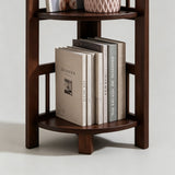 Multi-Tier Wooden Corner Shelf – Space-Saving Vertical Display Rack - StoolTopia