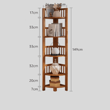 Multi - Tier Wooden Corner Shelf – Space - Saving Vertical Display Rack - StoolTopia