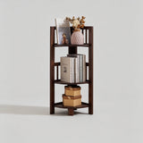Multi-Tier Wooden Corner Shelf – Space-Saving Vertical Display Rack - StoolTopia
