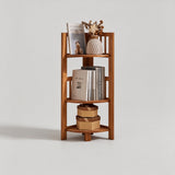 Multi-Tier Wooden Corner Shelf – Space-Saving Vertical Display Rack - StoolTopia
