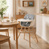 Multifunctional Adjustable Baby High Chair with Wooden Legs - StoolTopia
