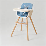 Multifunctional Adjustable Baby High Chair with Wooden Legs - StoolTopia