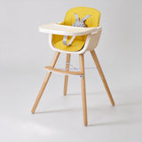 Multifunctional Adjustable Baby High Chair with Wooden Legs - StoolTopia