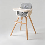 Multifunctional Adjustable Baby High Chair with Wooden Legs - StoolTopia