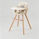 Multifunctional Adjustable Baby High Chair with Wooden Legs - StoolTopia