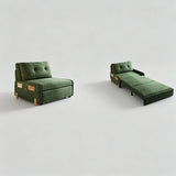 Multifunctional Foldable Corduroy Sofa Bed – Single to Double Pull-Out Design - StoolTopia