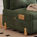 Multifunctional Foldable Corduroy Sofa Bed – Single to Double Pull-Out Design - StoolTopia