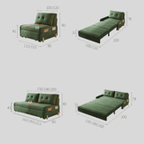 Multifunctional Foldable Corduroy Sofa Bed – Single to Double Pull - Out Design - StoolTopia