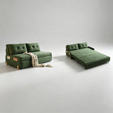 Multifunctional Foldable Corduroy Sofa Bed – Single to Double Pull-Out Design - StoolTopia