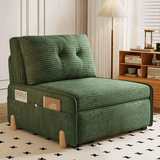 Multifunctional Foldable Corduroy Sofa Bed – Single to Double Pull - Out Design - StoolTopia