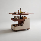 Multifunctional Lift-Top Coffee Table with Storage and Locking Casters – Walnut Finish - StoolTopia