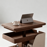 Multifunctional Lift-Top Coffee Table with Storage and Locking Casters – Walnut Finish - StoolTopia