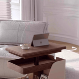 Multifunctional Lift - Top Coffee Table with Storage and Locking Casters – Walnut Finish - StoolTopia