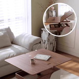 Multifunctional Lift - Top Coffee Table with Storage and Locking Casters – Walnut Finish - StoolTopia