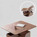 Multifunctional Lift-Top Coffee Table with Storage and Locking Casters – Walnut Finish - StoolTopia