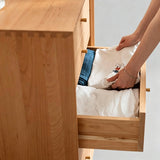 Natural Cherrywood Tall Chest of Drawers (5-Drawer Storage Dresser) - StoolTopia