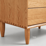 Natural Cherrywood Tall Chest of Drawers (5-Drawer Storage Dresser) - StoolTopia
