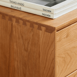 Natural Cherrywood Tall Chest of Drawers (5 - Drawer Storage Dresser) - StoolTopia