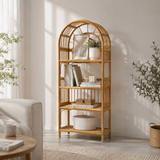 Natural Rattan Arch Bookshelf - StoolTopiaShelving & Storage