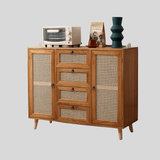 Natural Rattan Door Sideboard with 4 Drawers – 100cm - StoolTopia