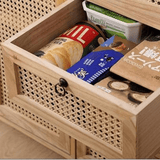 Natural Rattan Door Sideboard with 4 Drawers – 100cm - StoolTopia