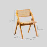 Natural Rattan Folding Dining Chair – Solid Wood Frame, Breathable Cane Weave, Southeast Asian Vintage - Modern Design for Dining Rooms, Balconies & Garden Leisure - StoolTopia