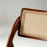 Natural Rattan Folding Dining Chair – Solid Wood Frame, Breathable Cane Weave, Southeast Asian Vintage-Modern Design for Dining Rooms, Balconies & Garden Leisure - StoolTopia